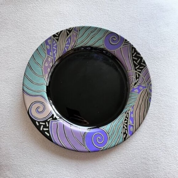 Arcoroc Dining Lot Of 2 Arcoroc France Tampico Iridescent Black 34 Dinner Plate Poshmark